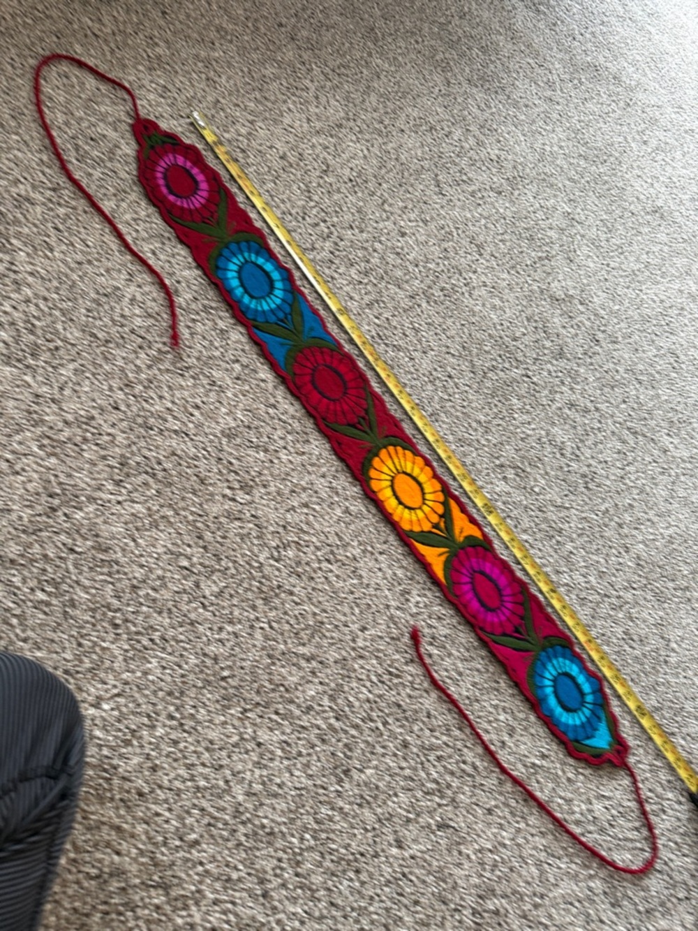 BOHO Hand-Embroidered Floral Belt Strap in Bright Multicolor